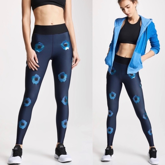 ultracor Pants - Ultracor High Anemone Performance Floral Print Blue Leggings